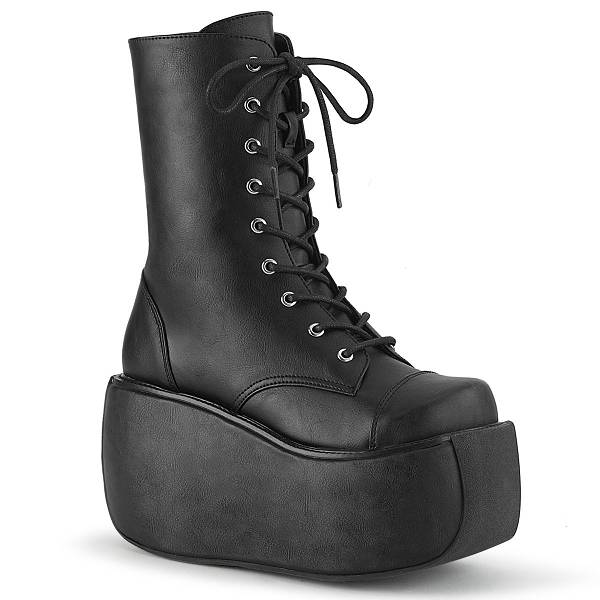 Demonia Women's Violet-120 Platform Boots - Black Vegan Leather D9361-04US Clearance